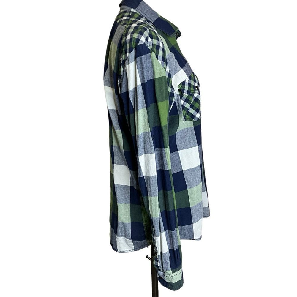 Buffalo David Bitton Woman's Long Sleeve Snap Front Fitted Plaid Shirt Size L - Picture 5 of 14
